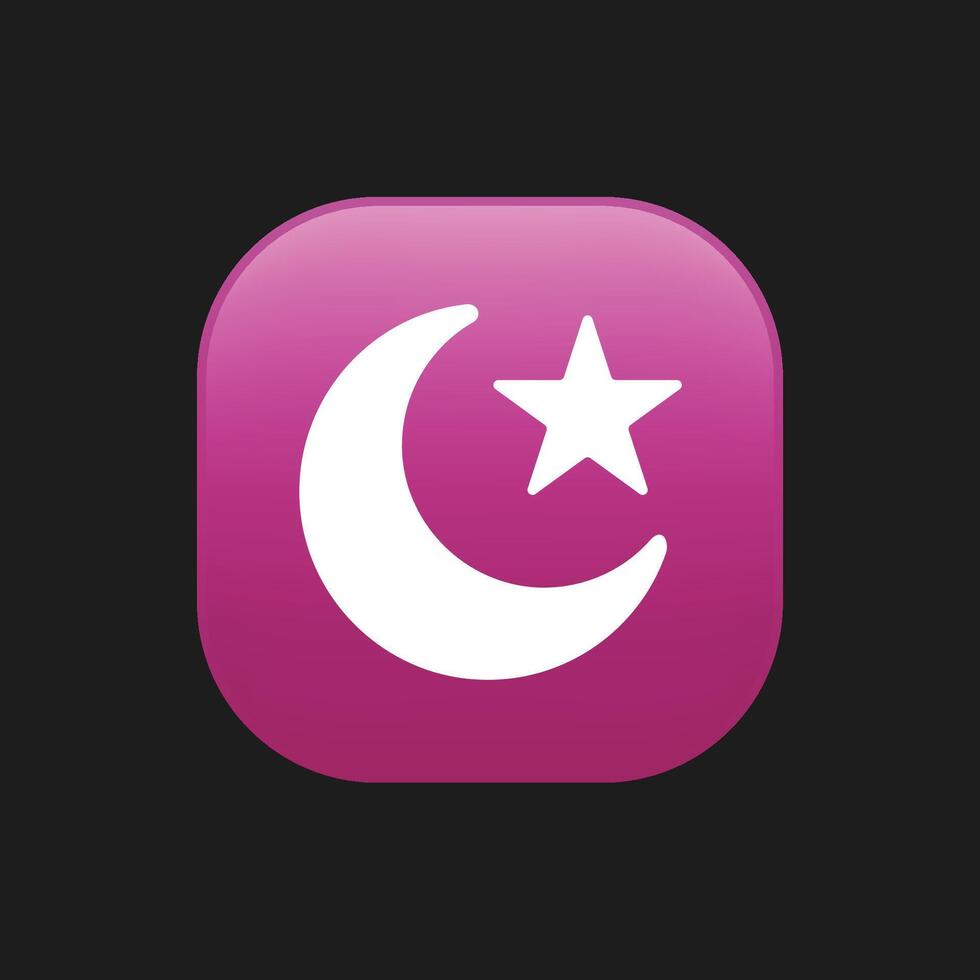 Crescent moon with star icon emoji Illustration vector