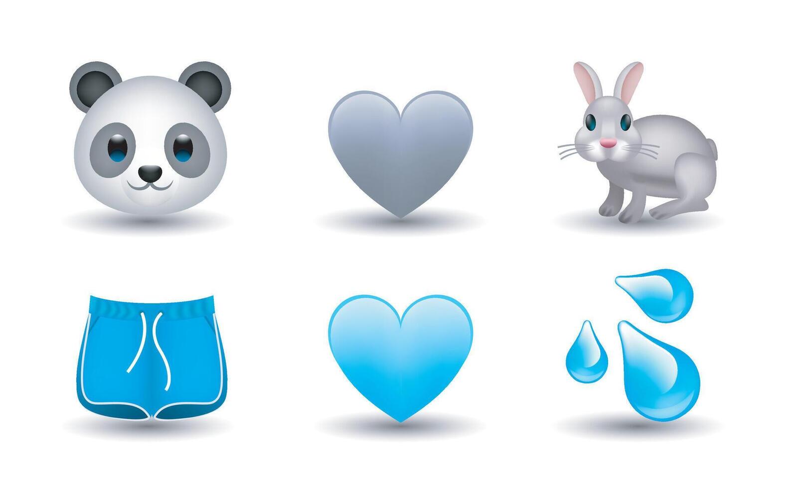6 Emoticon isolated on white background. vector
