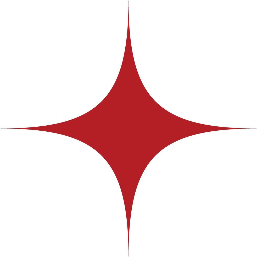 Decorative stylized star in dark shade of red color in minimalism style. vector