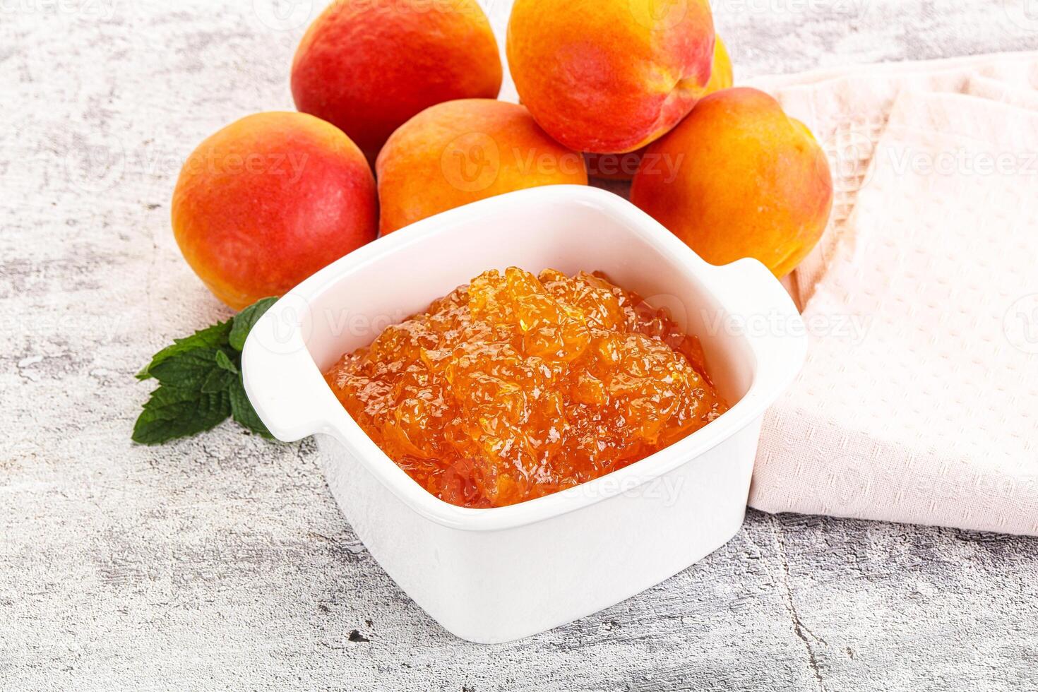 Sweet apricot jam homemade dessert photo