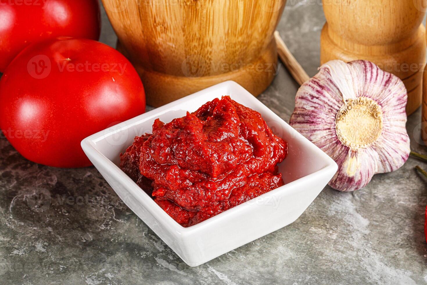 Natural organic red tomato paste photo