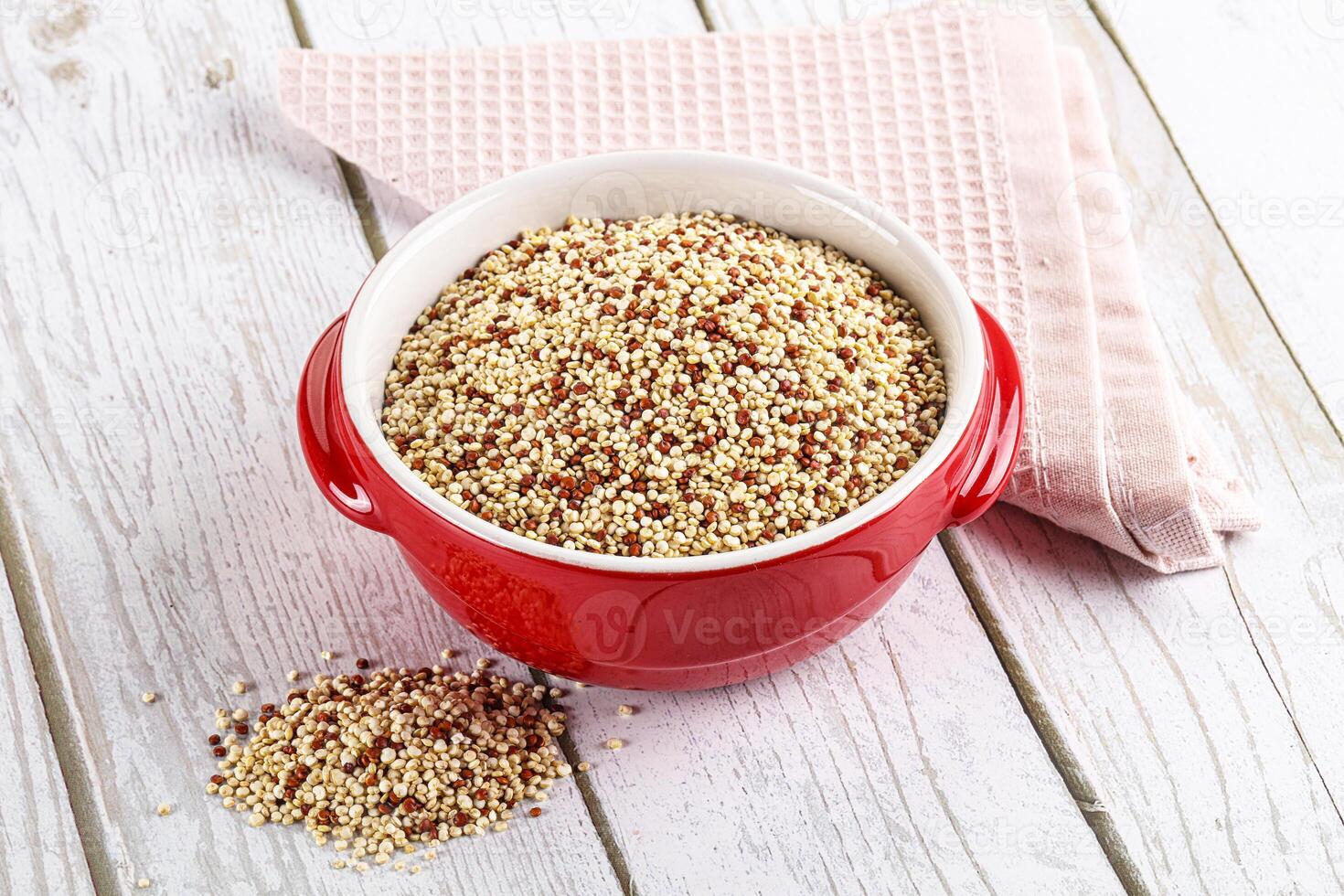 Raw dry quinoa cereal grain photo