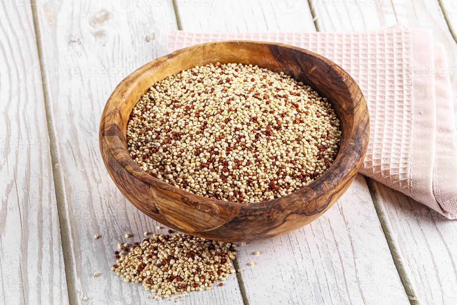 Raw dry quinoa cereal grain photo