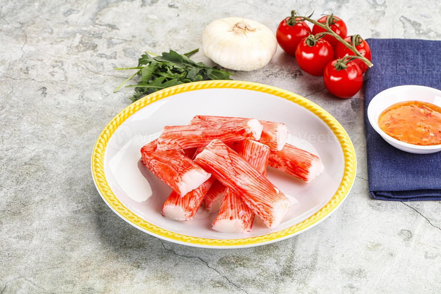 Tasty Crab stics surimi heap photo