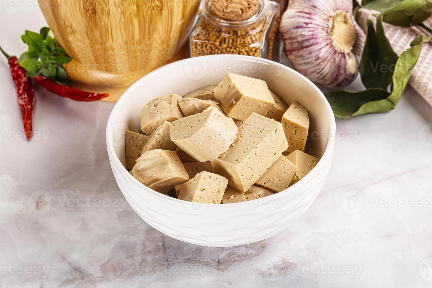 Vegan cuisine - organic tofu cheese photo