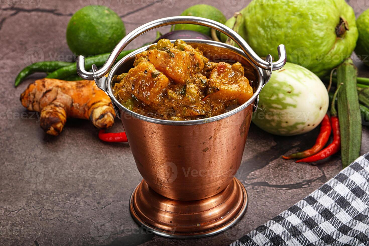 Indian traditional cuisine Aloo mutter photo