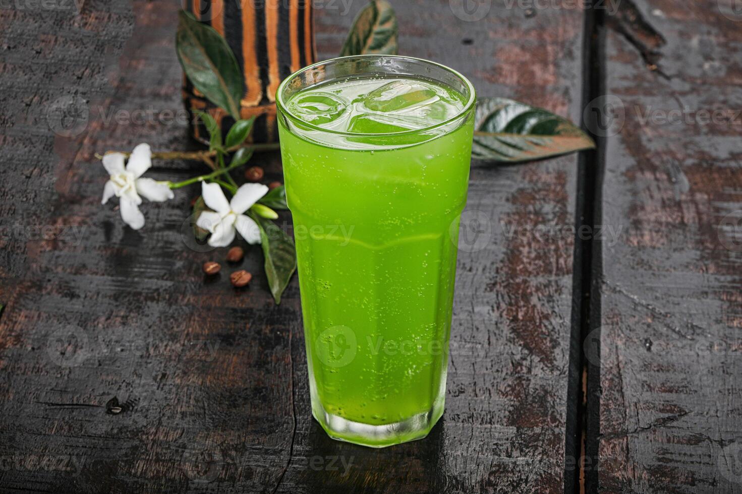 Tasty Mint lemonade with ice photo