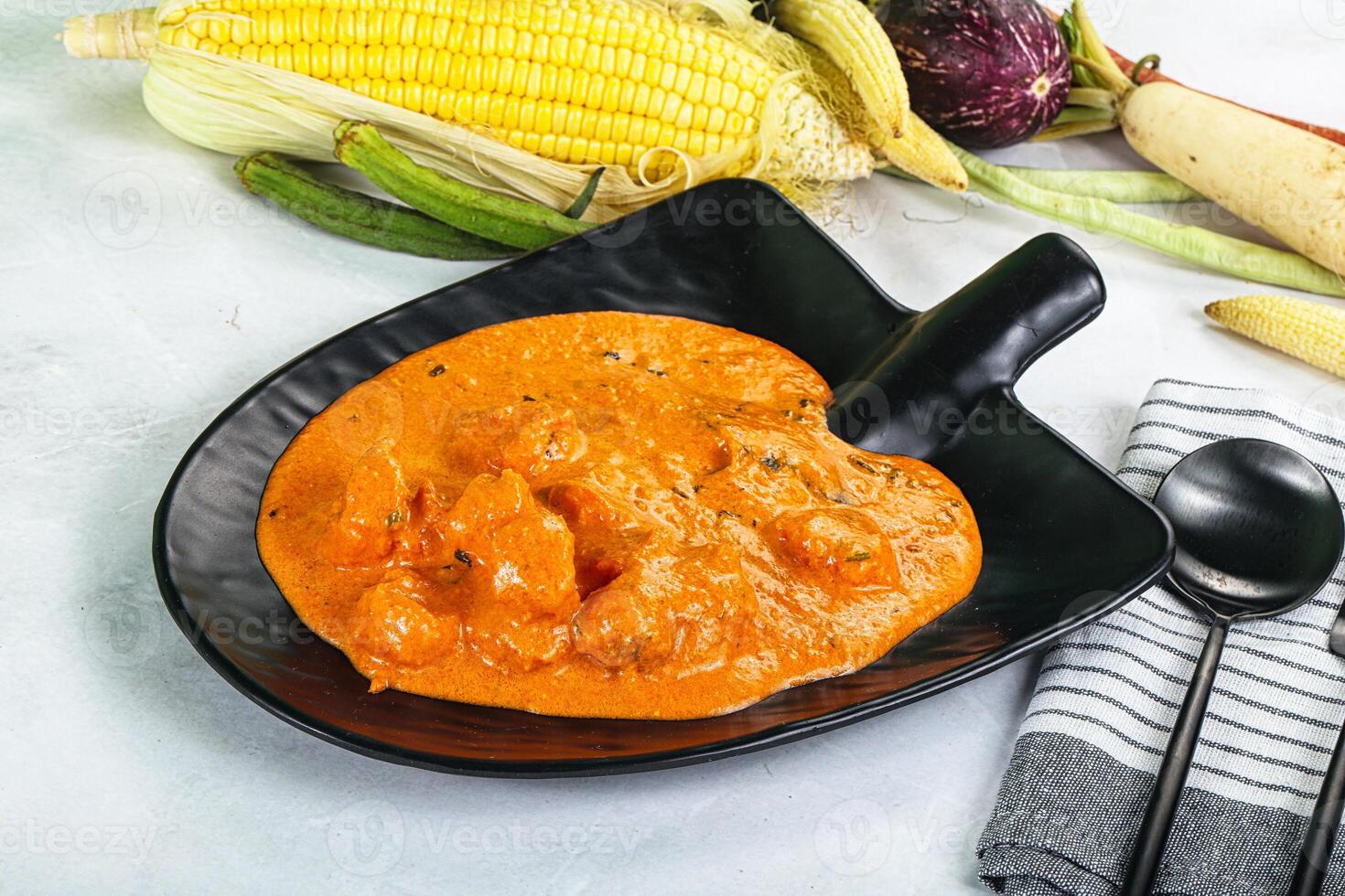 Indian cuisine - spicy prawn masala photo