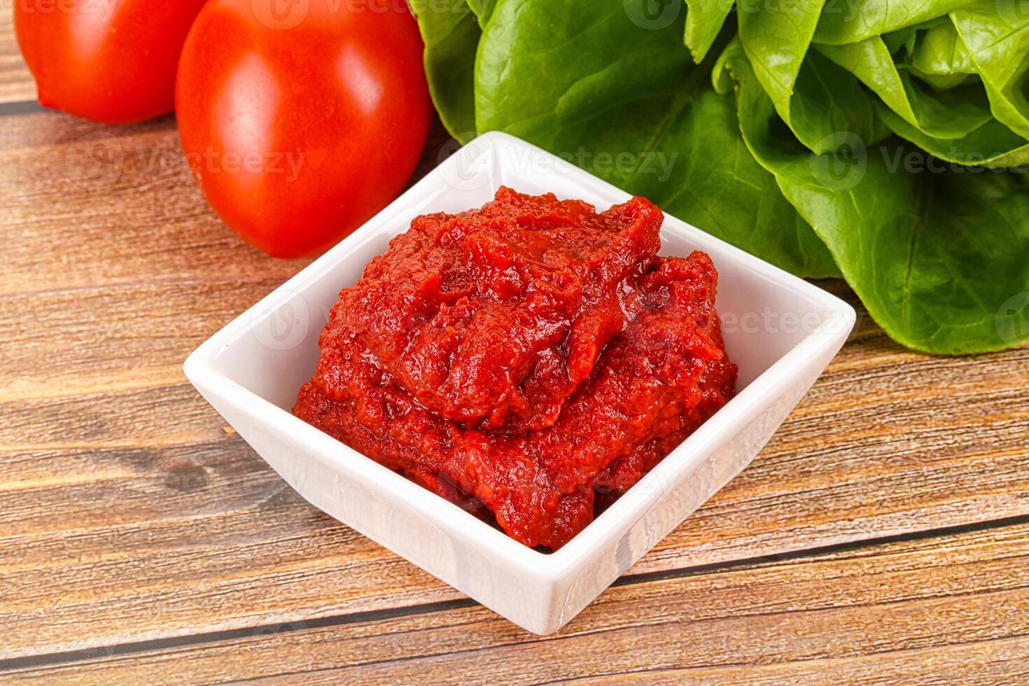 Tomato puree sauce for cooking photo