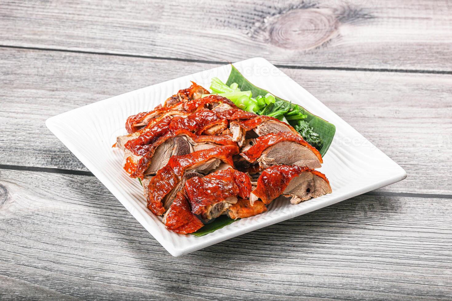 Asian cuisine - roasted duck with skin photo