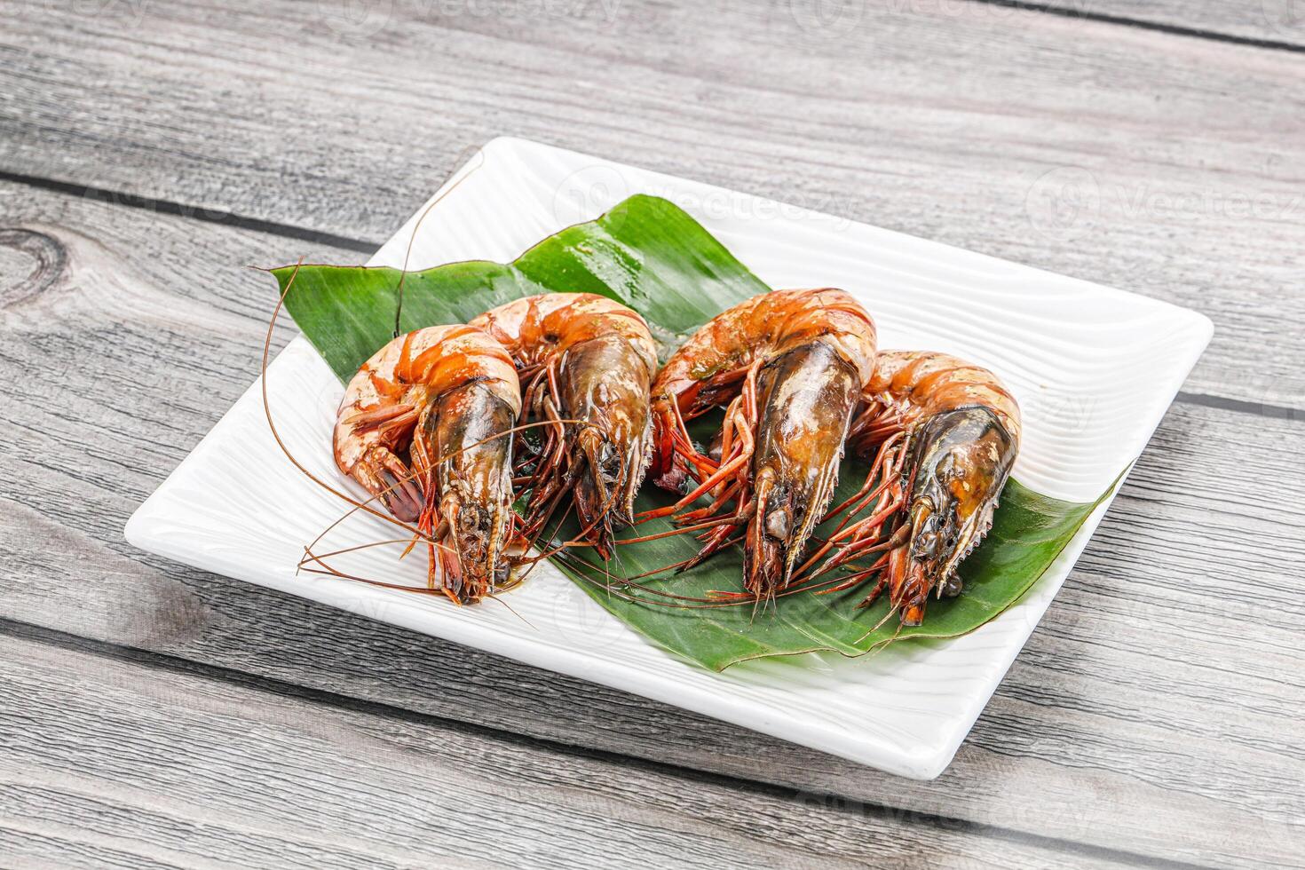 Cooked tiger prawn in the pate photo
