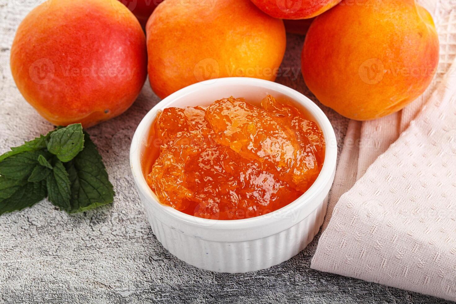 Sweet apricot jam homemade dessert photo