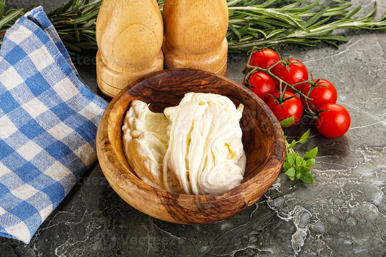 Italian delicous stracciatella cheese photo
