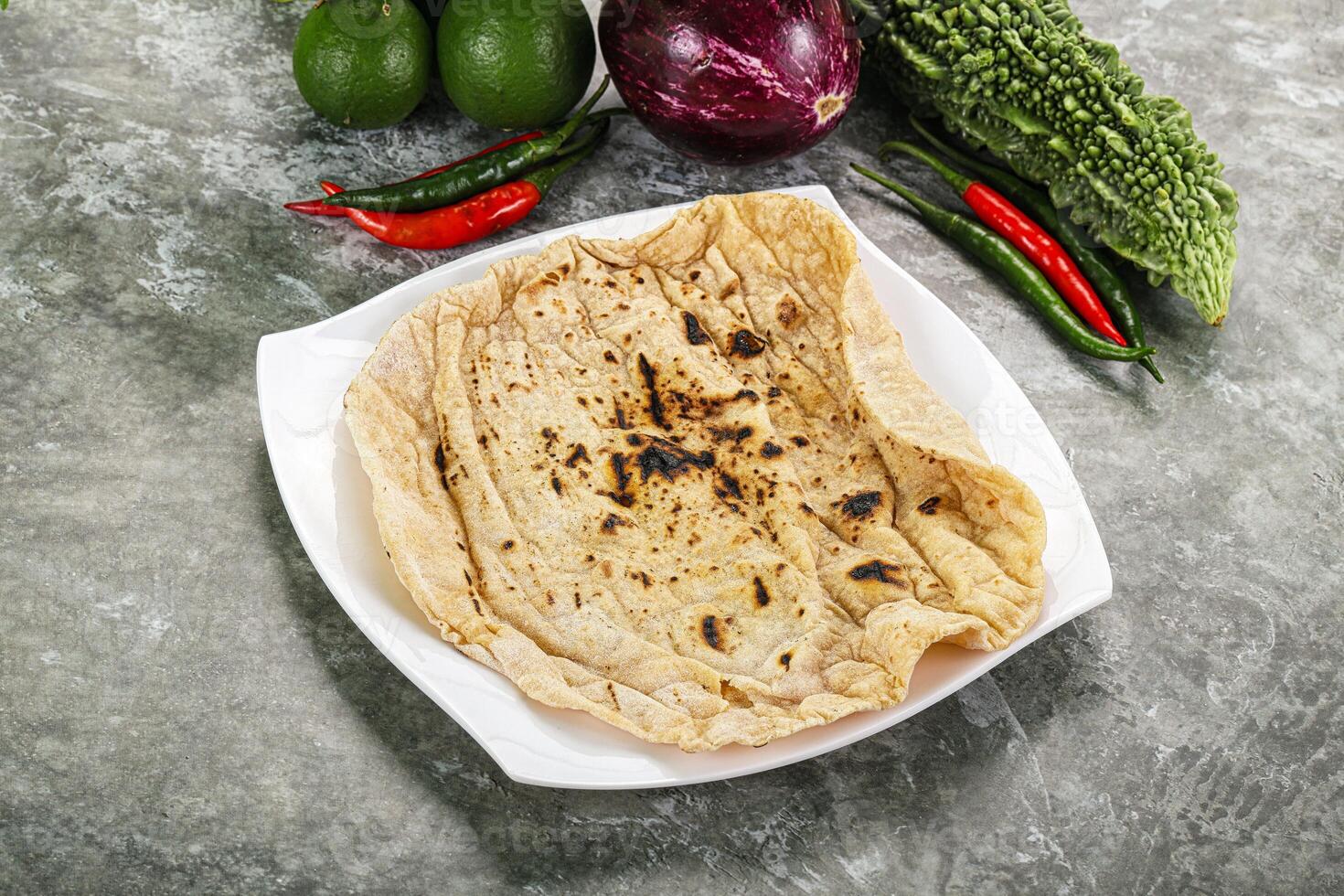 Indian traditional tandori bread - Roti photo