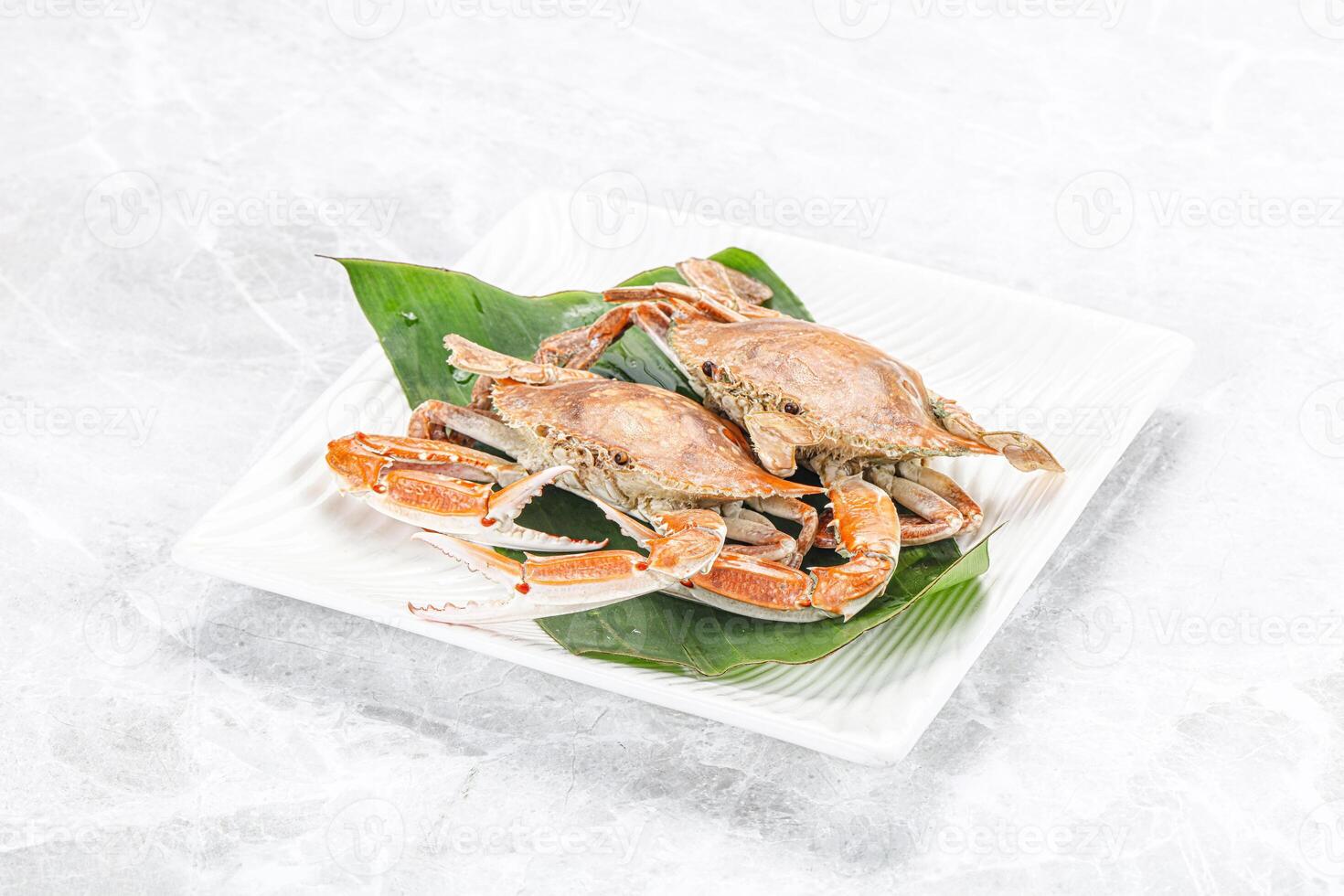 Yummy boiled crab in the plate photo