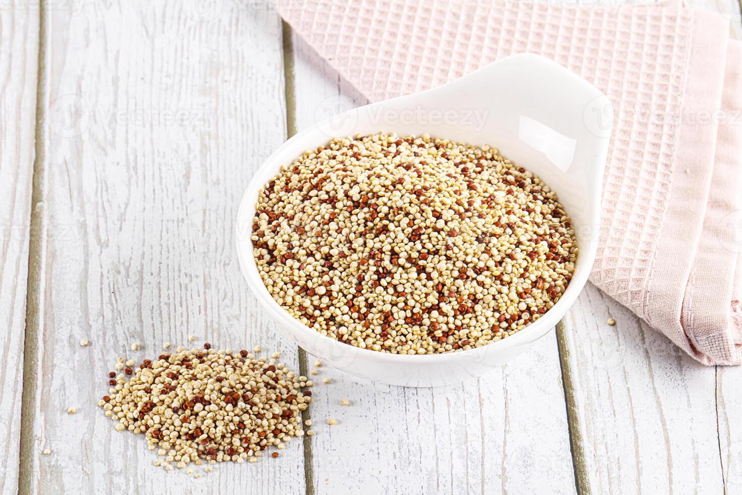 Raw dry quinoa cereal grain photo