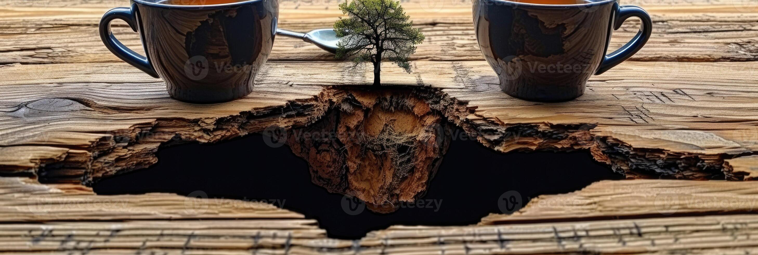 This Surreal Coffee Table beautifully combines elements of Depth and Nature in its design photo