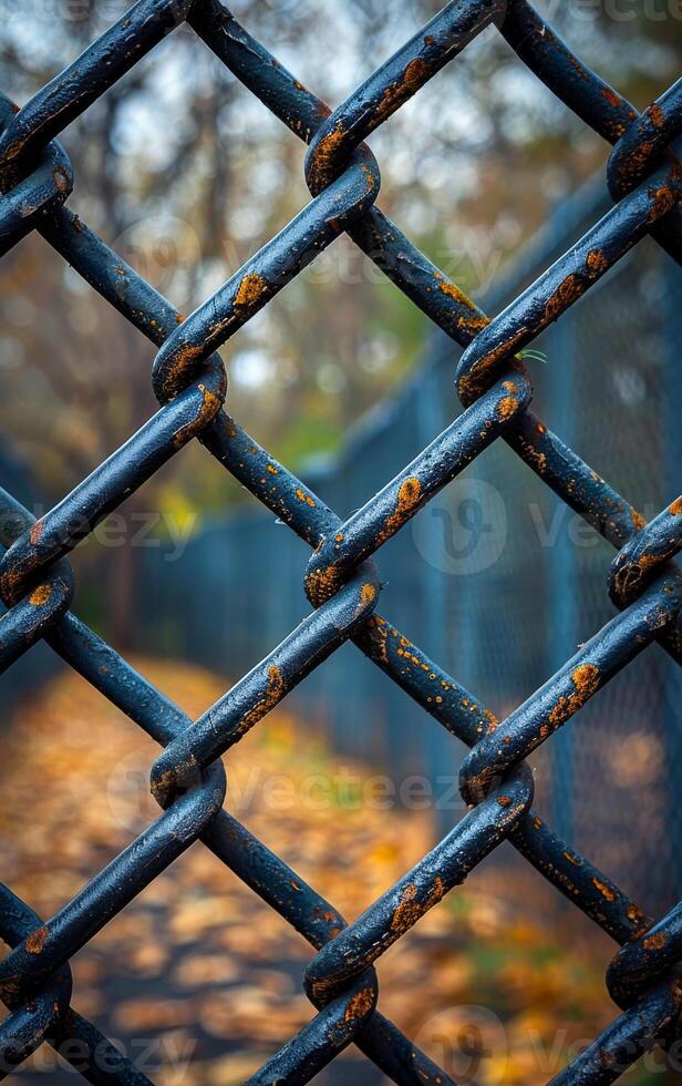 A chain link fence with a chain link fence photo