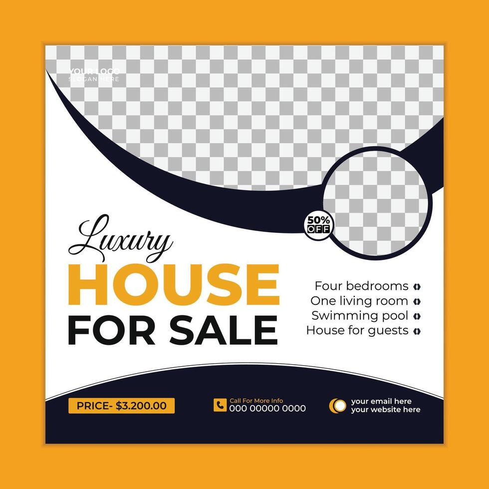 The house sale social media post banner template vector
