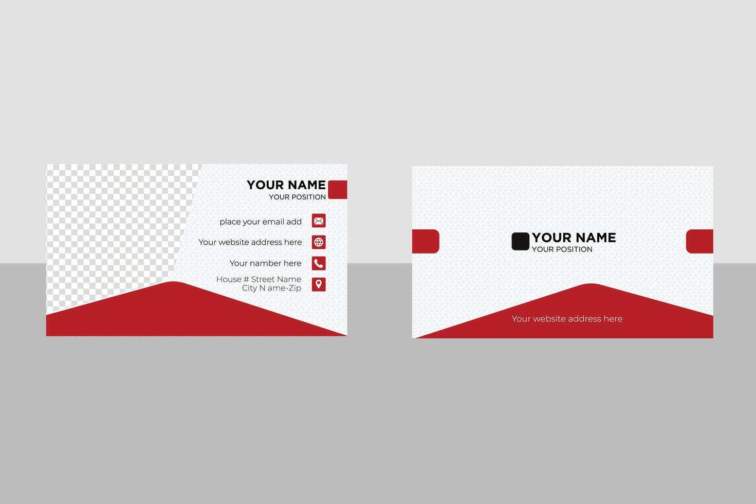 modern red business card template vector