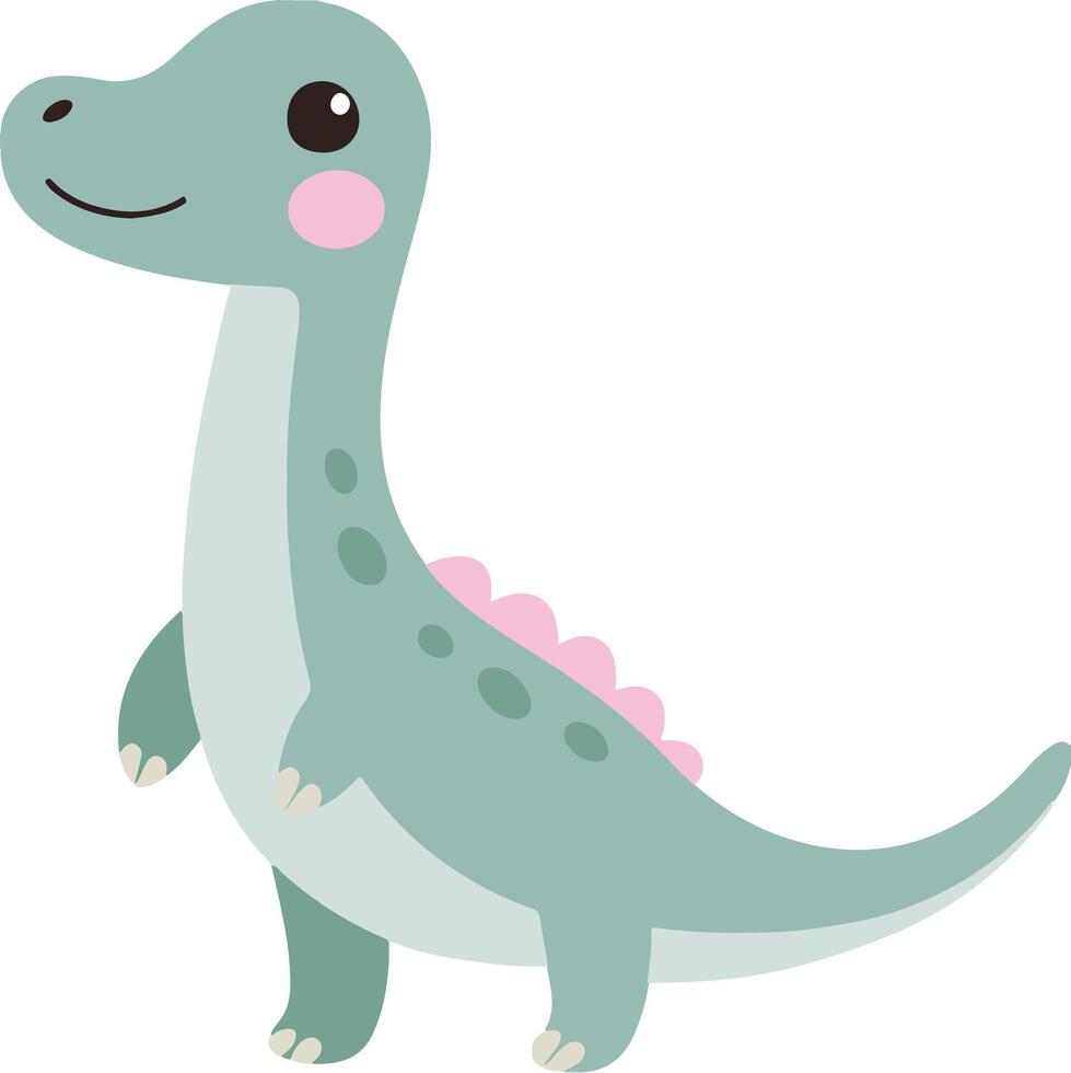 Cute Green Baryonyx Dinosaur Illustration vector
