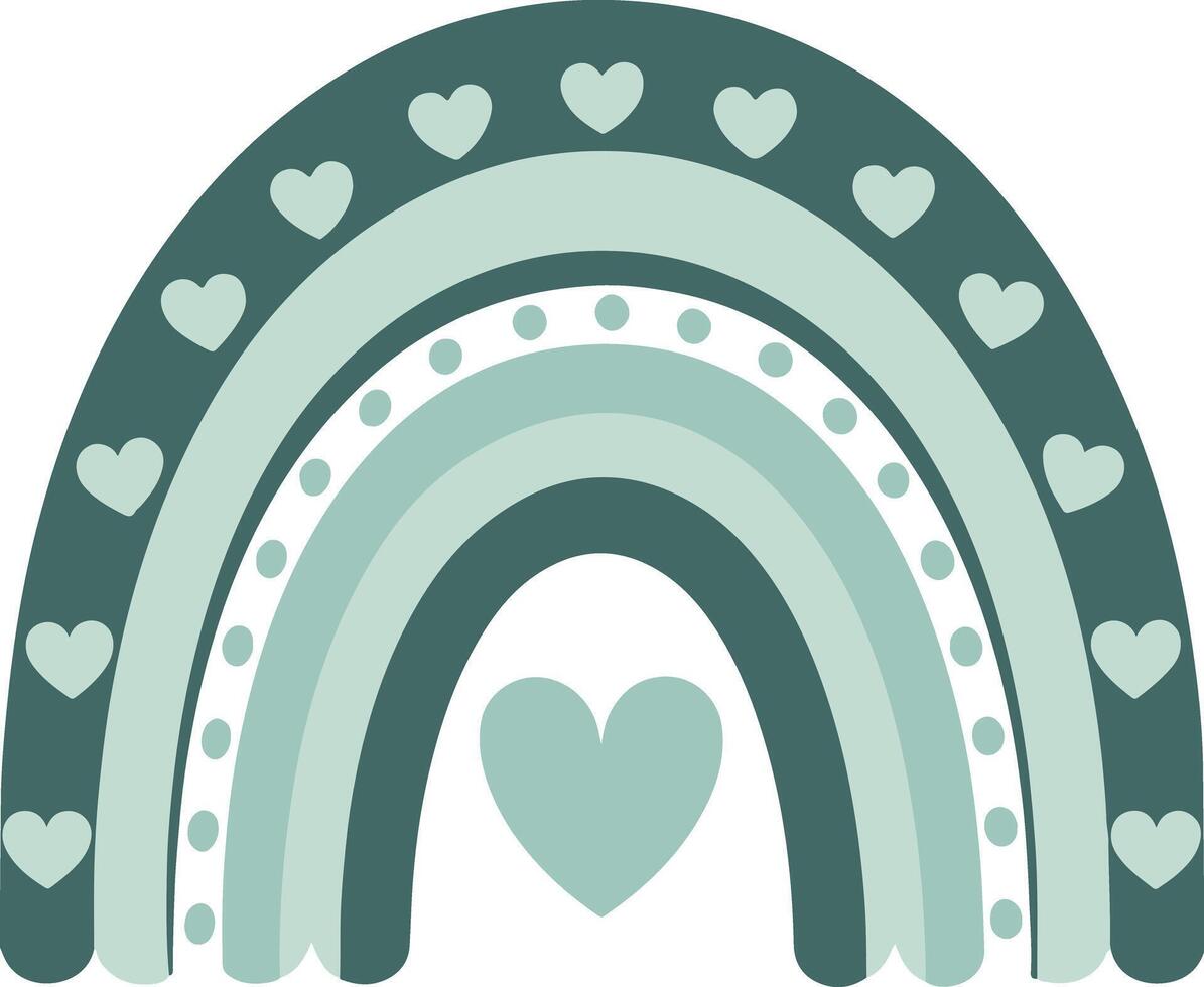 Scandinavian Rainbow of Hearts vector