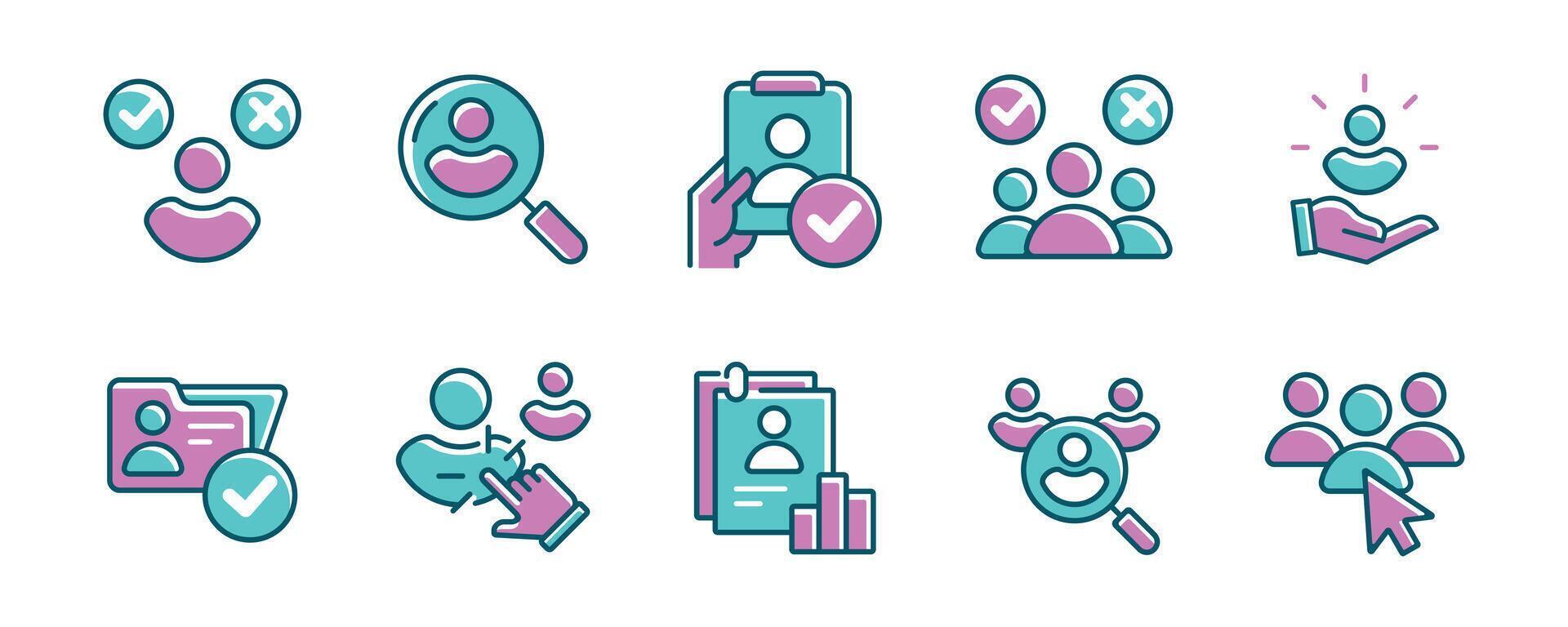 human resource employment hiring job interview icon set business recruitment headhunting potential partnership illustration vector