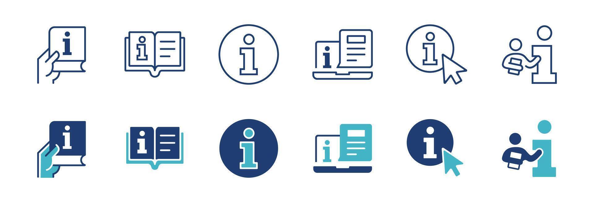 client guidebook manual information icon set faq user manual instruction guide info illustration vector