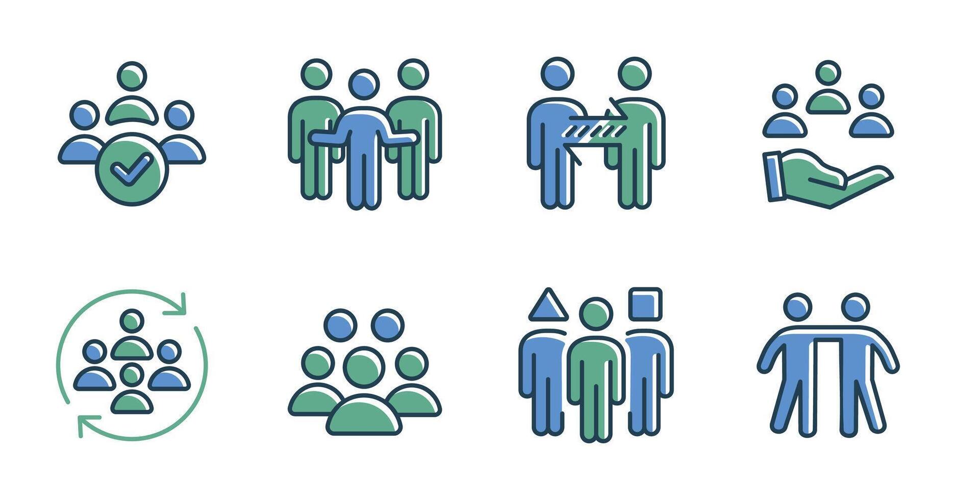 business partnership management teamwork employment social network icon group of people connection friendship and leadership symbol illustration vector
