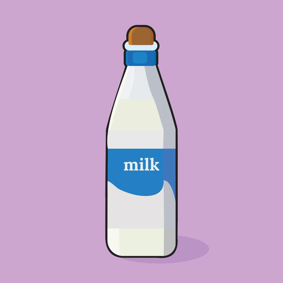 Bottle of fresh milk cartoon Bottle illustration drinks concept icon isolated vector