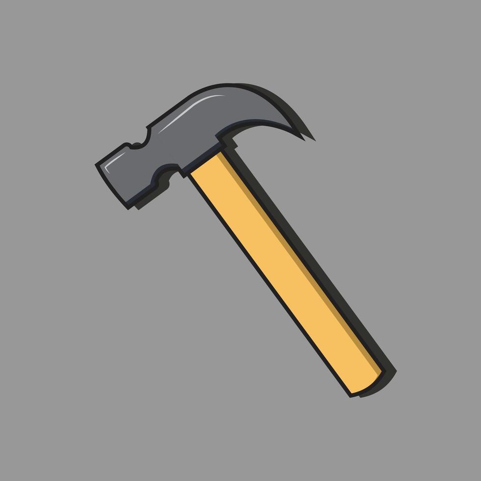 Claw hammer isolated Sticker design with solid color background vector