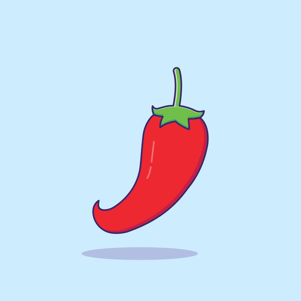 Chili pepper spice Hand drawn jalapeno drawing illustration with solid color background vector