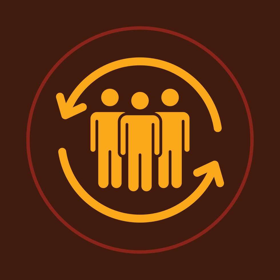 Team work trendy icon abstract beautiful illustration colorful good artwork design vector