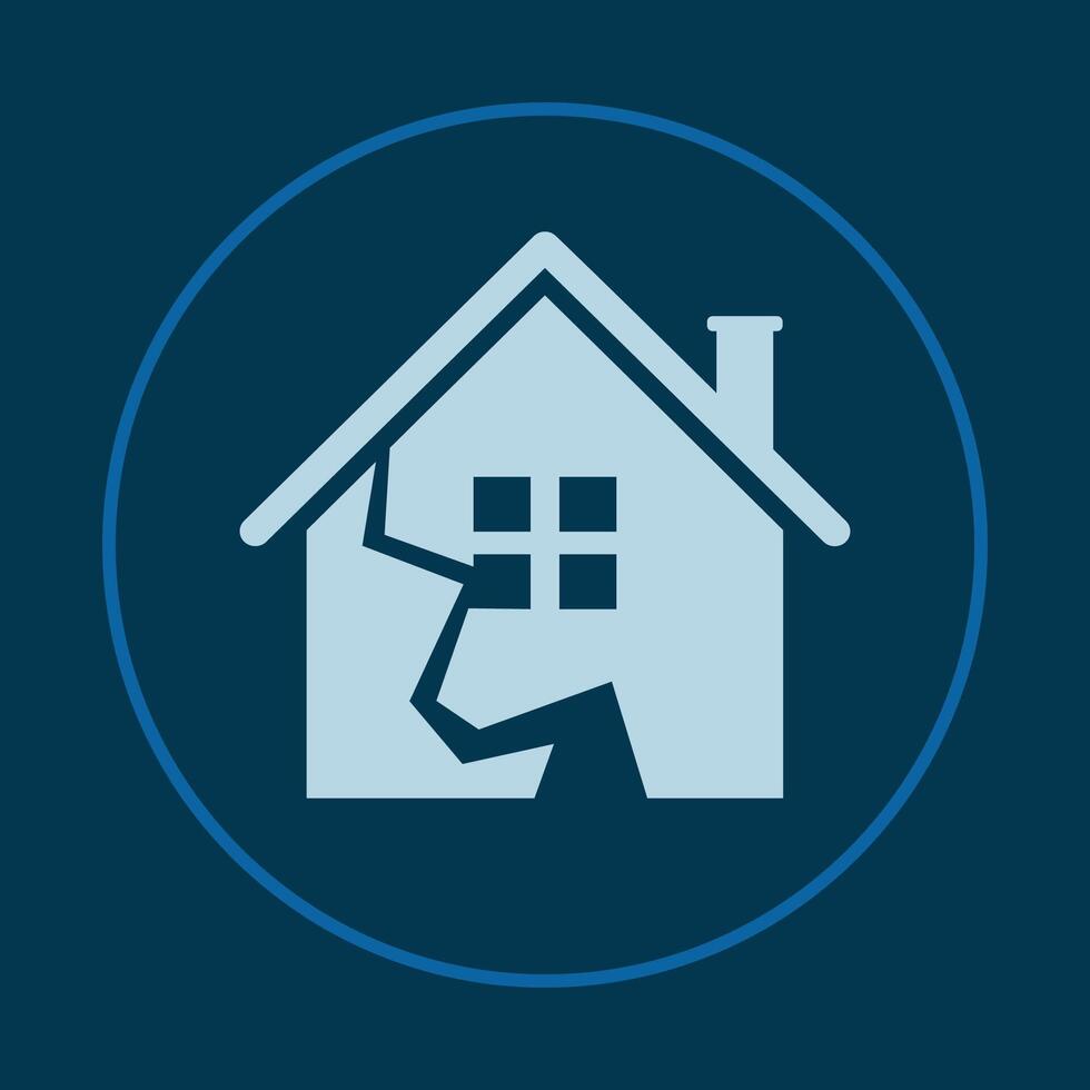 Broken house trendy icon crafty abstract illustration qualified artwork beautiful design vector