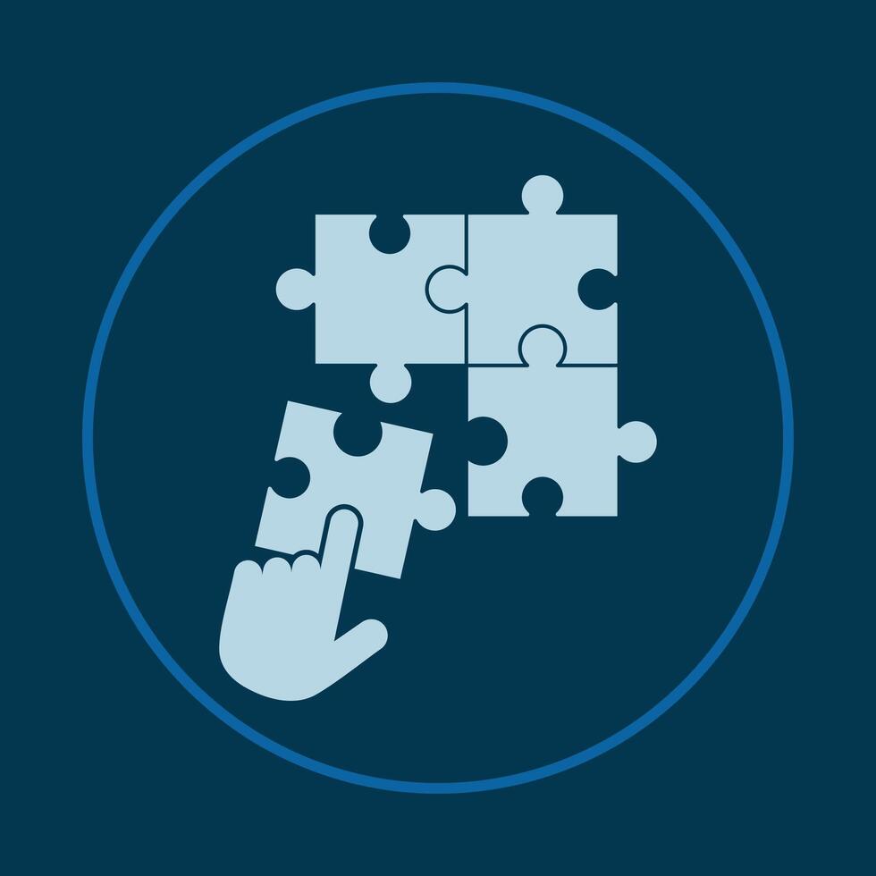 Puzzle trendy icon crafty abstract illustration qualified artwork beautiful design vector