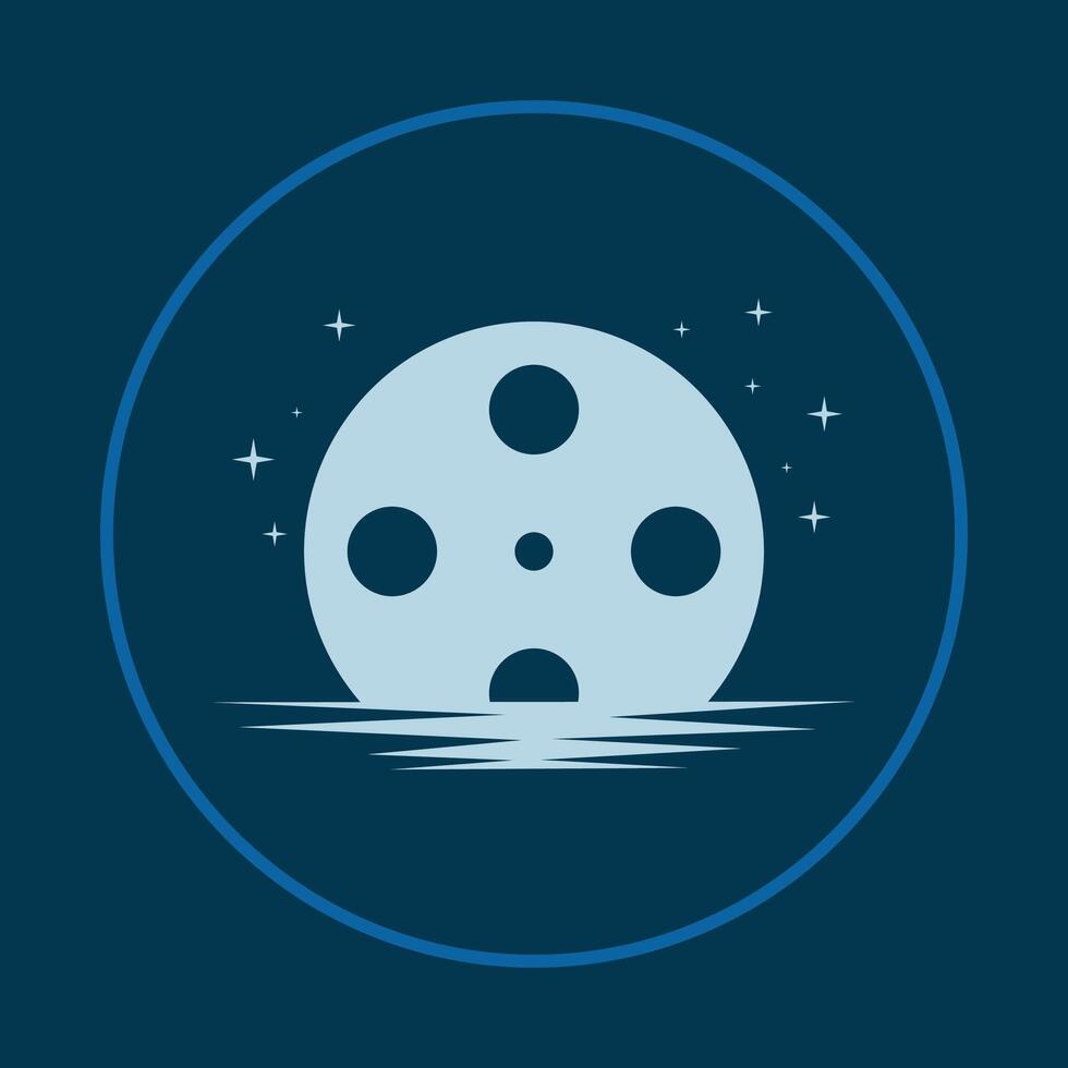 Moon cinema trendy icon crafty abstract illustration qualified artwork beautiful design vector