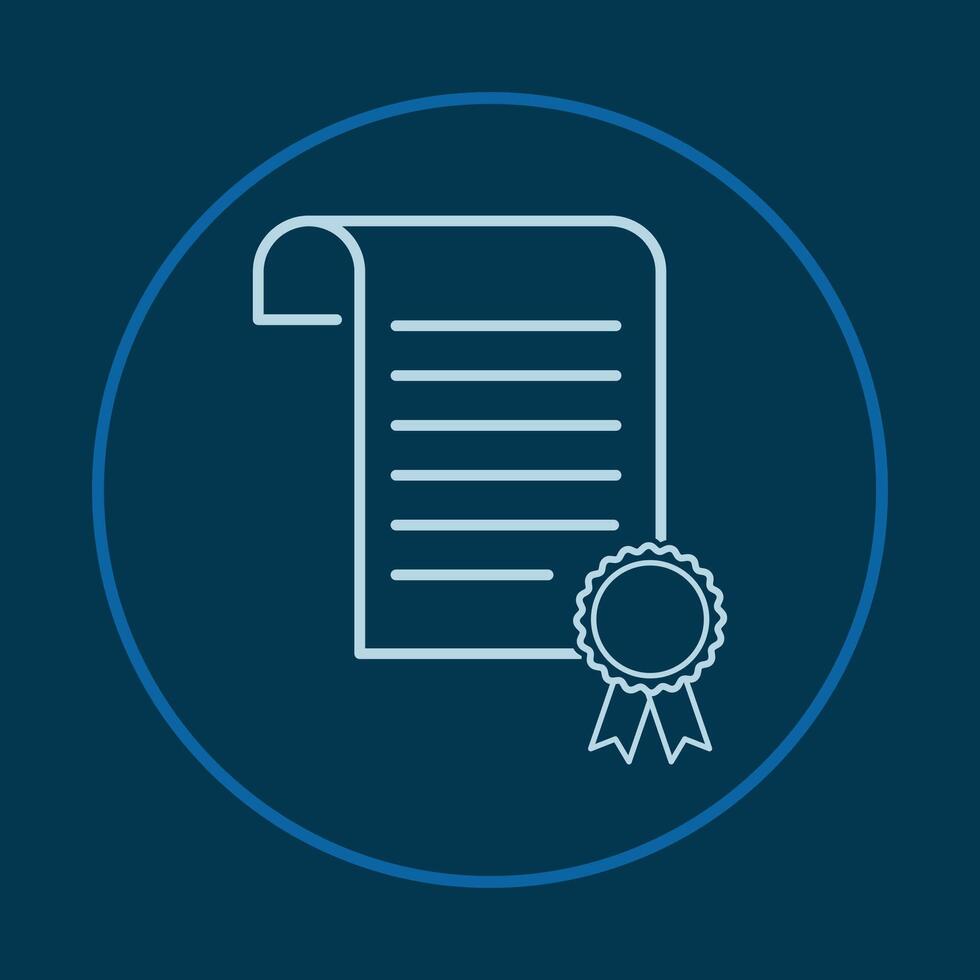 Certificate trendy icon crafty abstract illustration qualified artwork beautiful design vector