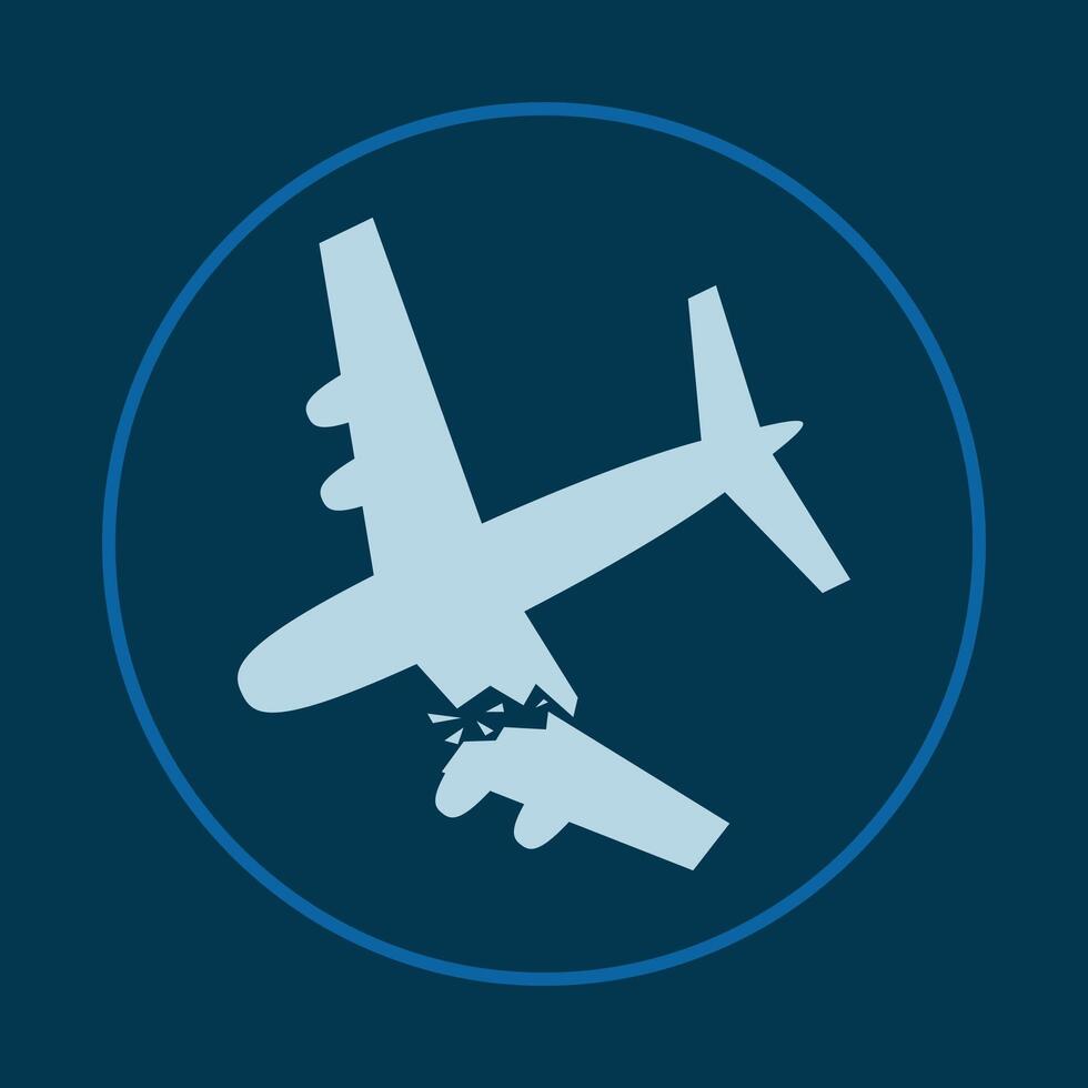 Plane crash trendy icon crafty abstract illustration qualified artwork beautiful design vector