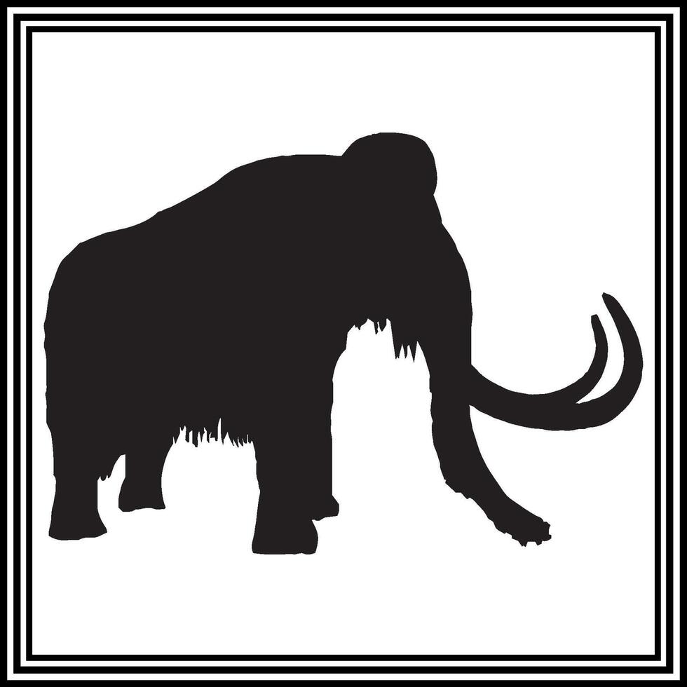 Mammoth silhouette set , wildlife animal illustration. vector