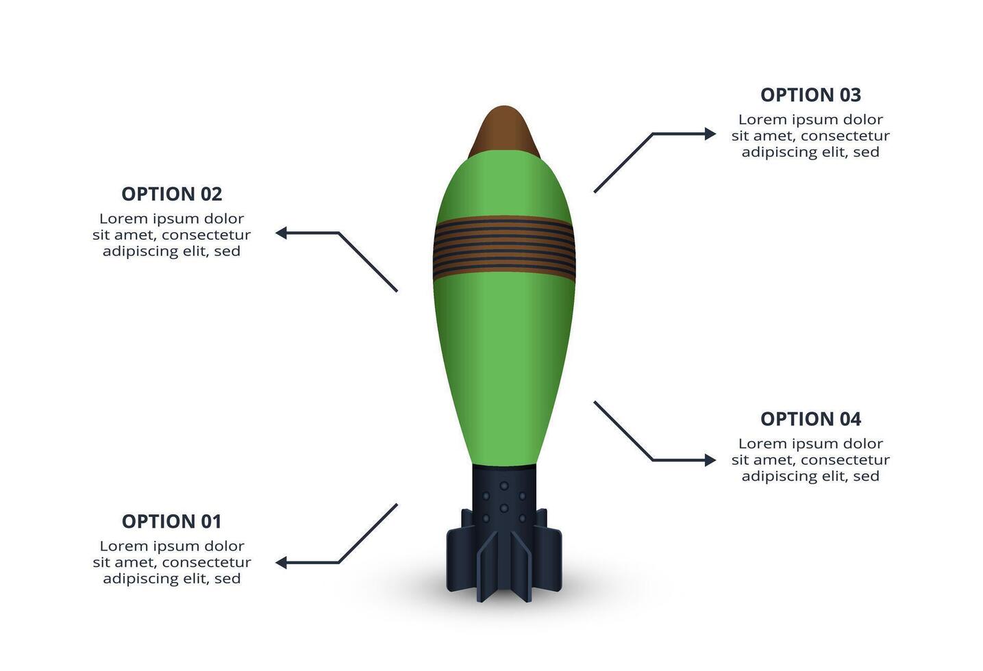 Military concept for infographic with 4 steps, options, parts or processes. Army boots marks vector