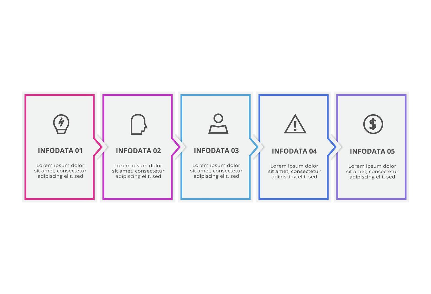 Creative concept for infographic with 5 steps, options, parts or processes. Business data visualization. vector