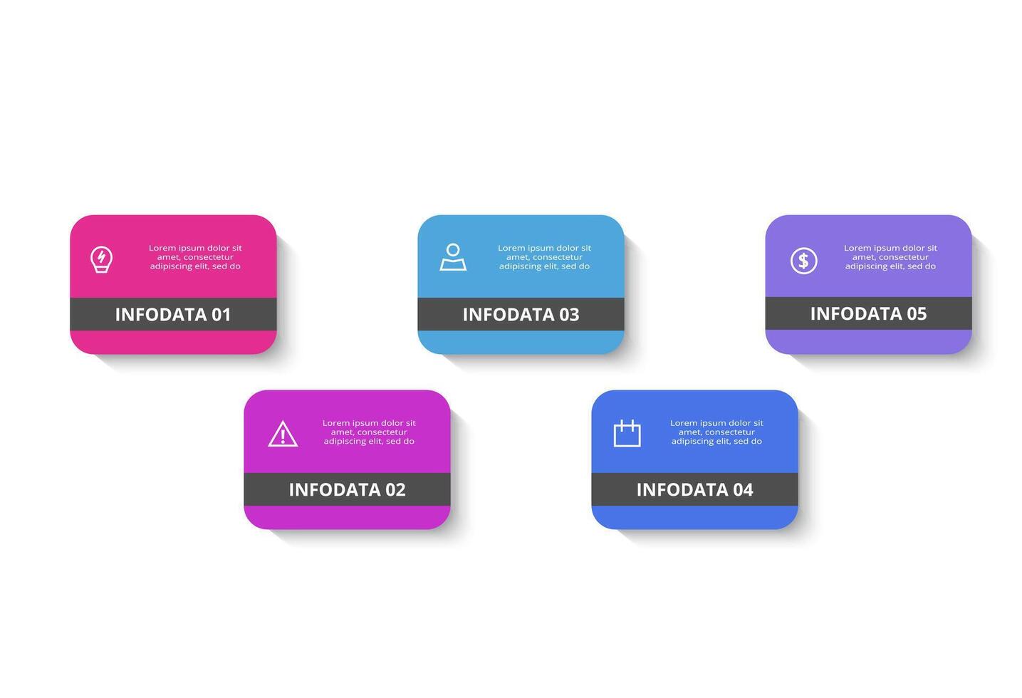Rectangles infographic with 5 steps, options, parts or processes. Business data visualization. vector