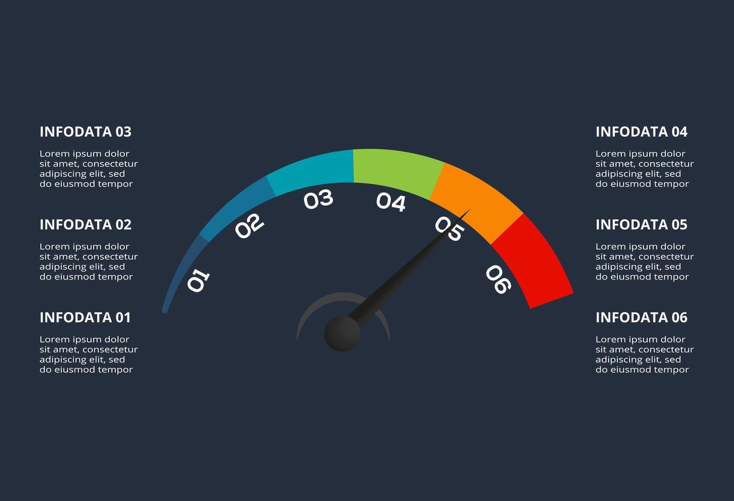 Creative dark infographic with 6 elements template for web on a black background, business, presentation. vector