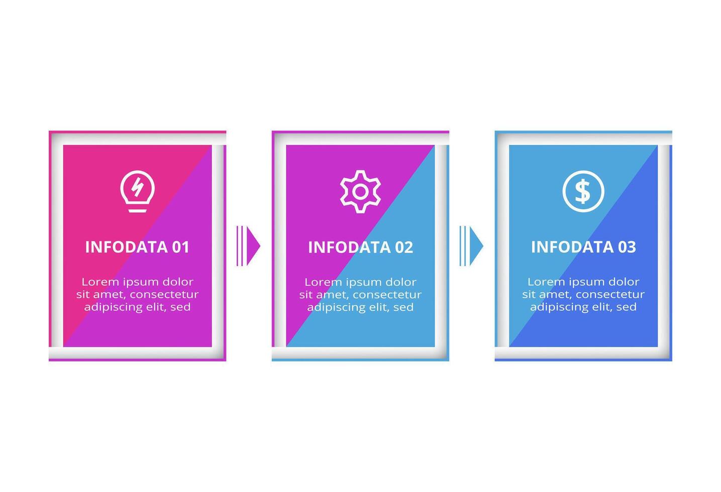 Creative concept for infographic with 3 steps, options, parts or processes. Business data visualization. vector