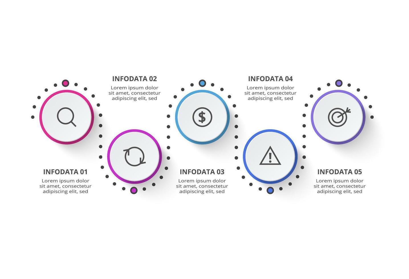 Creative concept for infographic with 5 steps, options, parts or processes. Business data visualization. vector