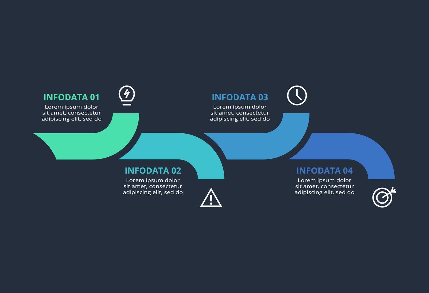 Creative dark infographic with 4 elements template for web on a black background, business, presentation. vector