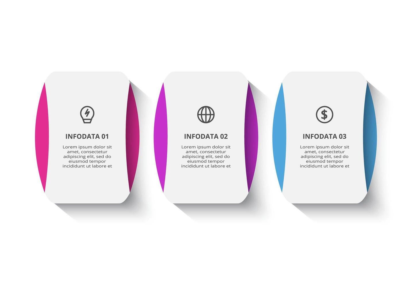 Creative concept for infographic with 3 steps, options, parts or processes. Business data visualization. vector