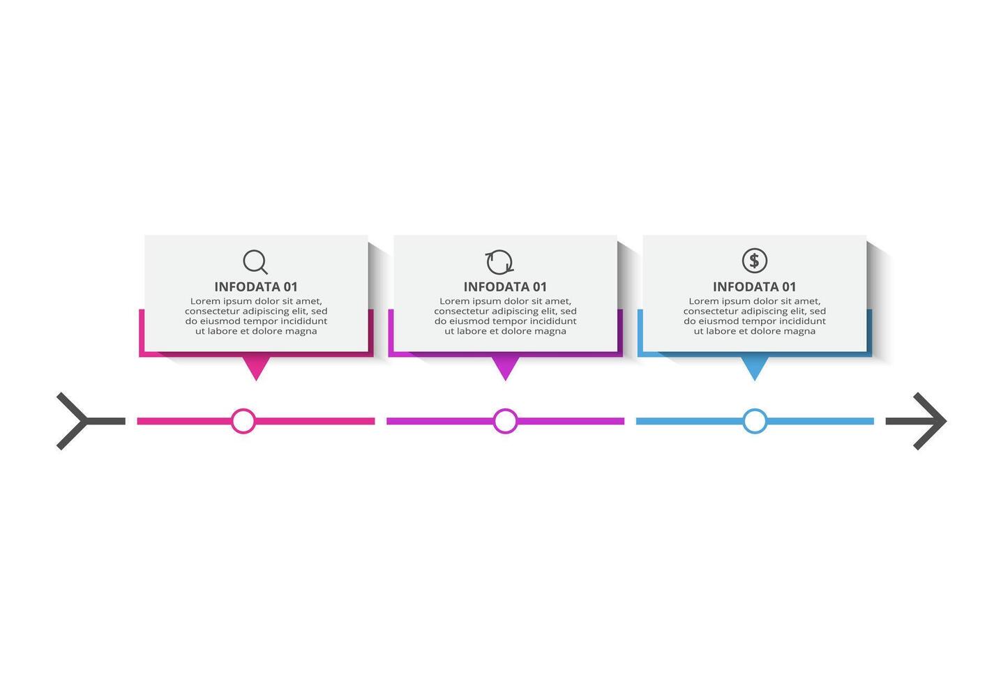 Rectangles infographic with 3 steps, options, parts or processes. Business data visualization. vector