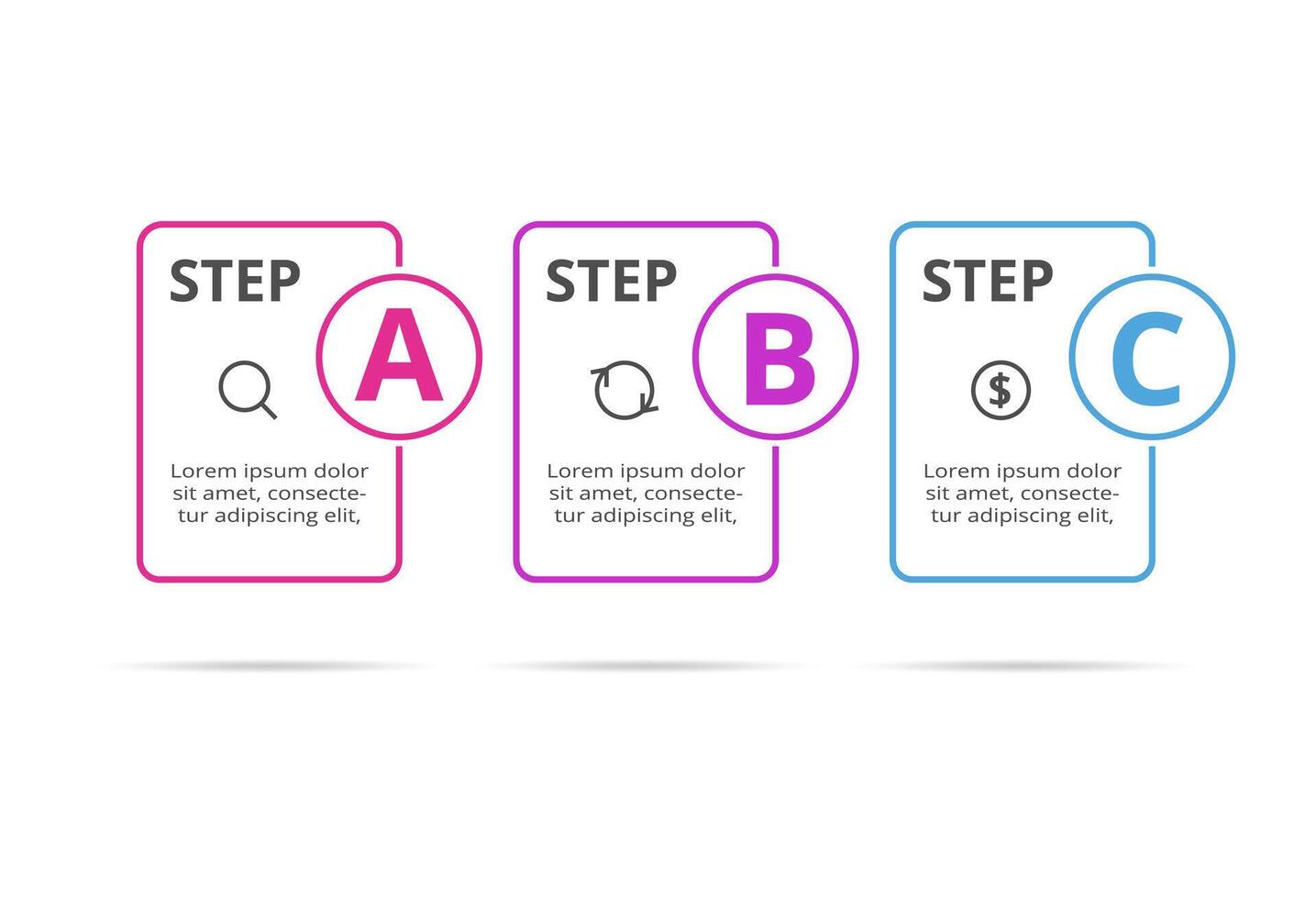 Rectangles infographic with 3 steps, options, parts or processes. Business data visualization. vector
