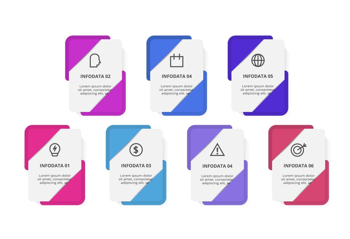 Creative concept for infographic with 7 steps, options, parts or processes. Business data visualization. vector